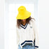 Stylish sunshine yellow sunny daze cotton bucket hat big brim and embroidered details - cute designer bucket caps hats by Kerri Rosenthal