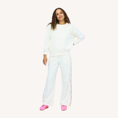 SoulCycle x KR Weekend Soul Brigade off white sweatpant and sweatshirt - Shop women's sweatpants by Kerri Rosenthal