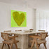 You Are My Person art print: an olive-yellow heart with a pencil outline on a bright lime-green background, with "You Are My Person" hand-written below it in pencil, hung in a room setting