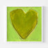 You Are My Person art print: an olive-yellow heart with a pencil outline on a bright lime-green background, with "You Are My Person" hand-written below it in pencil, in a white frame