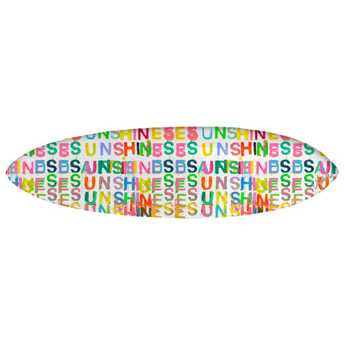 Featuring watertight plugs for easy hanging, this bold surfboard doubles as striking wall art.