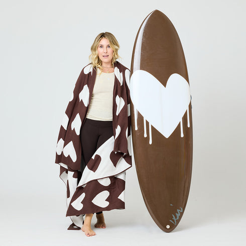 Heart design surfboard for surfing or wall decor. Perfect for home decor by Kerri Rosenthal