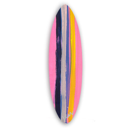 Colorful vertical stripes by Kerri Rosenthal handmade and signed for surf or wall decor.