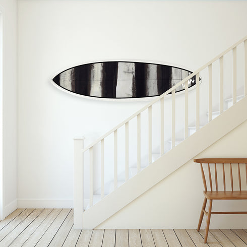 This decorative surfboard is ideal for modern homes and beach houses, offering both performance and aesthetic value.