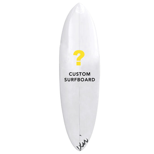 Custom white surfboards designed by Kerri Rosenthal