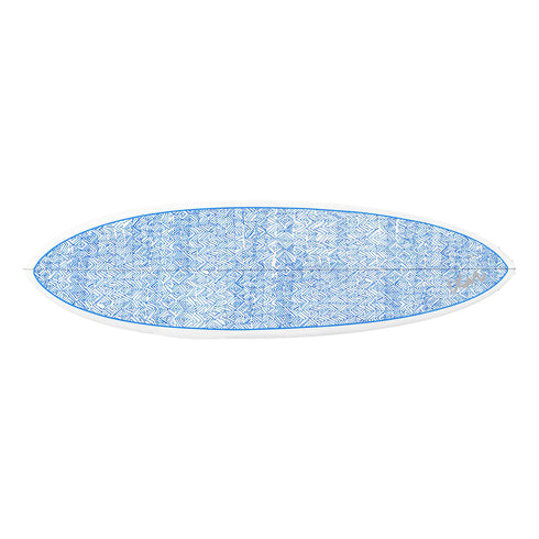 Cute custom Indigo blue jayney wall decorative painted surfboard By Kerri Rosenthal