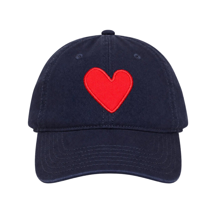 Navy baseball hat with red heart