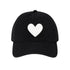 KR baseball heart patch black white cap hat 100% cotton - cute baseball caps by Kerri Rosenthal