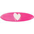 Hot pink and white reverse Drippy Heart surfboard by kerri rosenthal