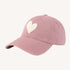 KR Imperfect chenille heart mauve baseball cap hat in 100% cotton with adjustable strap - Shop women's baseball cap hats by Kerri Rosenthal