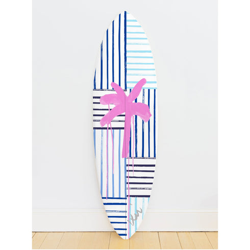Decorative surfboard with drippy palm detailby Kerri Rosenthal