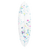 A striking decorative surfboard that captures the motion of ocean waves through abstract azure brushstrokes.
