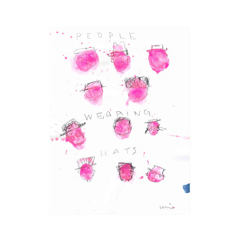 People Wearing Hats art print by Kerri Rosenthal, as paper print.