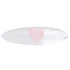 Surfboard with bright pink and white heart design by Kerri Rosenthal