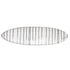 A black and white striped surfboard with a pointed tip, designed for wall display or surfing.
