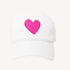 Stylish KR Imperfect white with pink heart hat 100% cotton adjustable strap - cute stylish baseball caps hats by Kerri Rosenthal