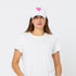Stylish KR Imperfect white with pink heart hat 100% cotton adjustable strap - cute stylish baseball caps hats by Kerri Rosenthal
