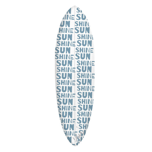 White blue sky, sunshine wall decorative surfboard by Kerri Rosenthal