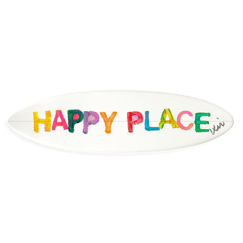 Modern painted surface designs white painted happy place wall decor surfboard wall art by Kerri Rosenthal