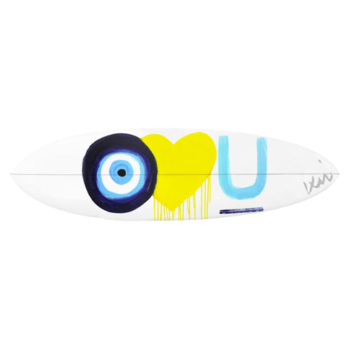 Handmade surfboard art, There I Said It design.
