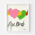 Colorful Birds of a Feather modern wall art painting based on Kerri's love of love and featuring her iconic imperfect hearts—unique heart with wings artwork for living room decor