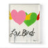 Colorful Birds of a Feather modern wall art painting based on Kerri's love of love and featuring her iconic imperfect hearts—unique heart with wings artwork for living room decor