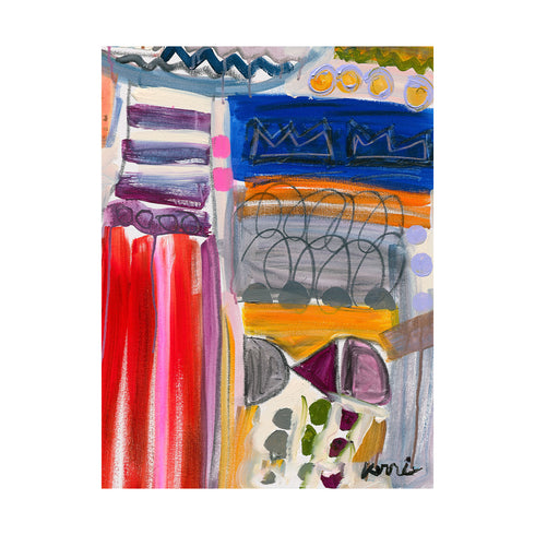 The King of Love is a colorful abstract art print painted by Kerri Rosenthal. Original wall art for living room, entry, bedroom in modern home decor