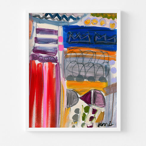 The King of Love is a colorful abstract art print painted by Kerri Rosenthal. Original wall art for living room, entry, bedroom in modern home decor