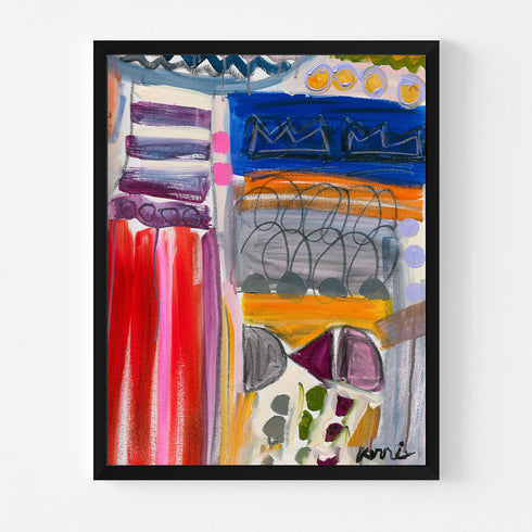 The King of Love is a colorful abstract art print painted by Kerri Rosenthal. Original wall art for living room, entry, bedroom in modern home decor