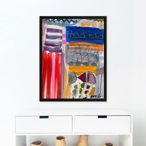 The King of Love is a colorful abstract art print painted by Kerri Rosenthal. Original wall art for living room, entry, bedroom in modern home decor