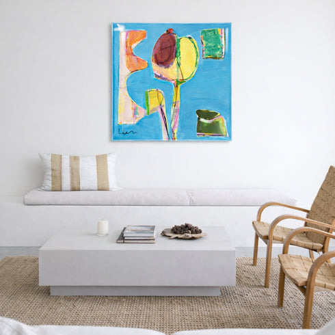 Kitchen Window multicolor abstract wall art print artwork - Shop abstract artwork decor for living room by Kerri Rosenthal