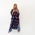 Navy blue roper ikat heart coverup dress with V-neck and kimono sleeve - Shop cute coverup dresses by Kerri Rosenthal