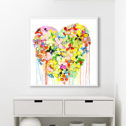 Colorful Life With You Art Print Artwork by Kerri Rosenthal for living room wall decor