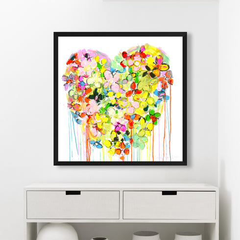 Colorful Life With You Art Print Artwork by Kerri Rosenthal for living room wall decor