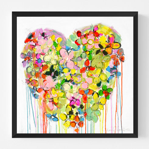 Colorful Life With You Art Print Artwork by Kerri Rosenthal for living room wall decor