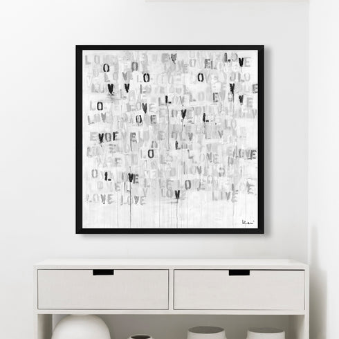 Live Love Neutral Word Art Print Artwork by Kerri Rosenthal