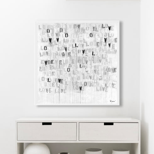 Live Love Neutral Word Art Print Artwork by Kerri Rosenthal