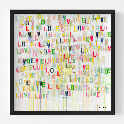 Live Love Colorful Word Art Print Artwork by Kerri Rosenthal for living room wall decor