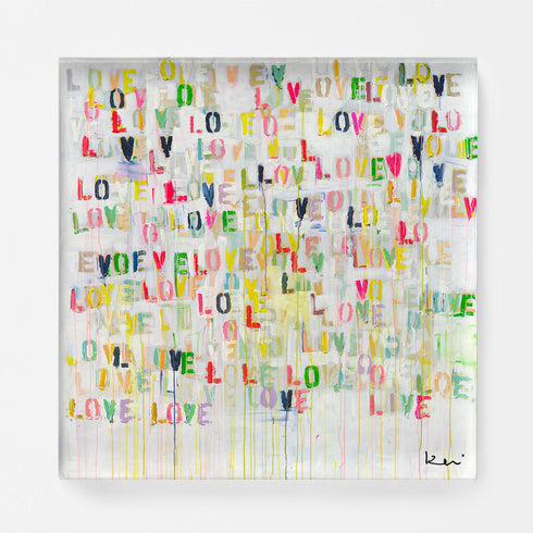 Live Love Colorful Word Art Print Artwork by Kerri Rosenthal for living room wall decor