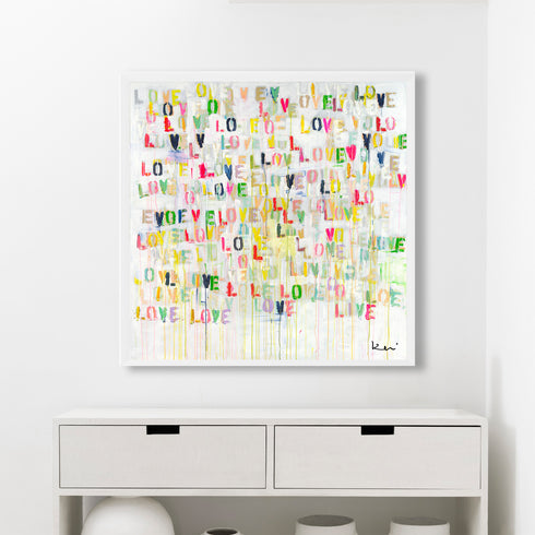 Live Love Colorful Word Art Print Artwork by Kerri Rosenthal for living room wall decor