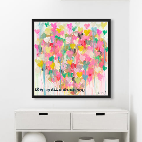 Love All Around Colorful Art Print - Modern decor wall art sets by Kerri Rosenthal