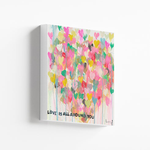 Love All Around Colorful Art Print - Modern decor wall art sets by Kerri Rosenthal