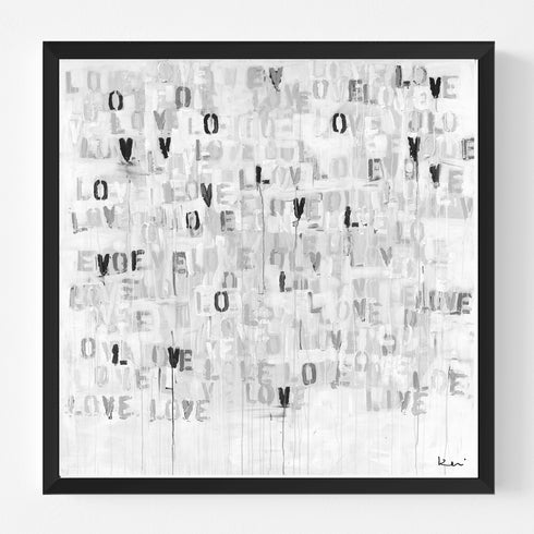 Live Love Neutral Word Art Print Artwork by Kerri Rosenthal