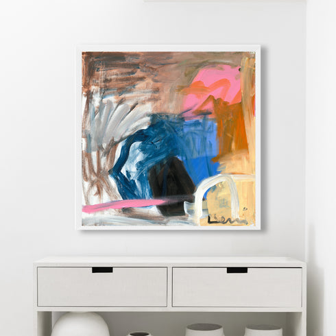 Lovers Lane colorful art print by Kerri Rosenthal - Unique artwork for living room wall decor