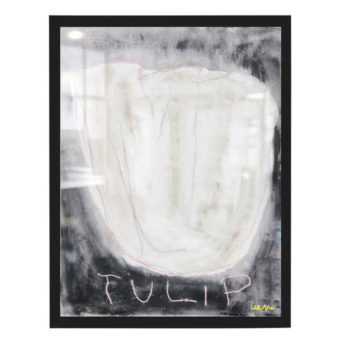 La white and black abstract tulip art print - Shop abstract art print by Kerri Rosenthal.
