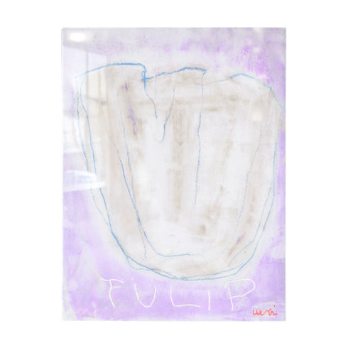 La lavendar wall hung tulips art - Shop abstract art print by Kerri Rosenthal.