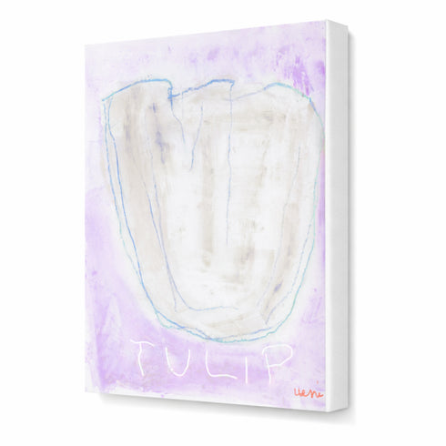 La lavendar wall hung art tulip - Shop abstract art print by Kerri Rosenthal.