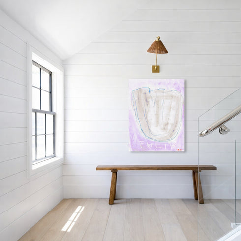 La lavendar wall hung tulips art - Shop abstract artwork decor for the living room by Kerri Rosenthal.