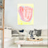 La yellow red wall hung abstract tulip art - Shop abstract artwork decor for the living room by Kerri Rosenthal.