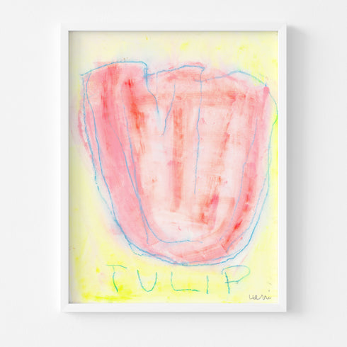 La tulipe yellow red wall word art print - Perfect wall artwork for home decor by Kerri Rosenthal